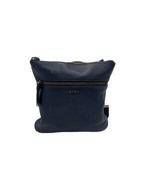 DKNY Navy Blue Faux Leather Crossbody Bag